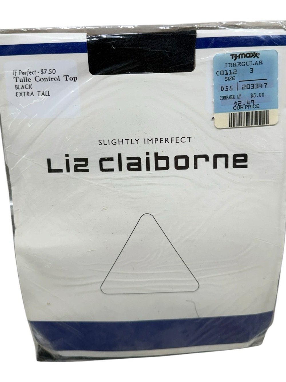 Liz Claiborne Tulle Control Top Pantyhose Extra Tall Black